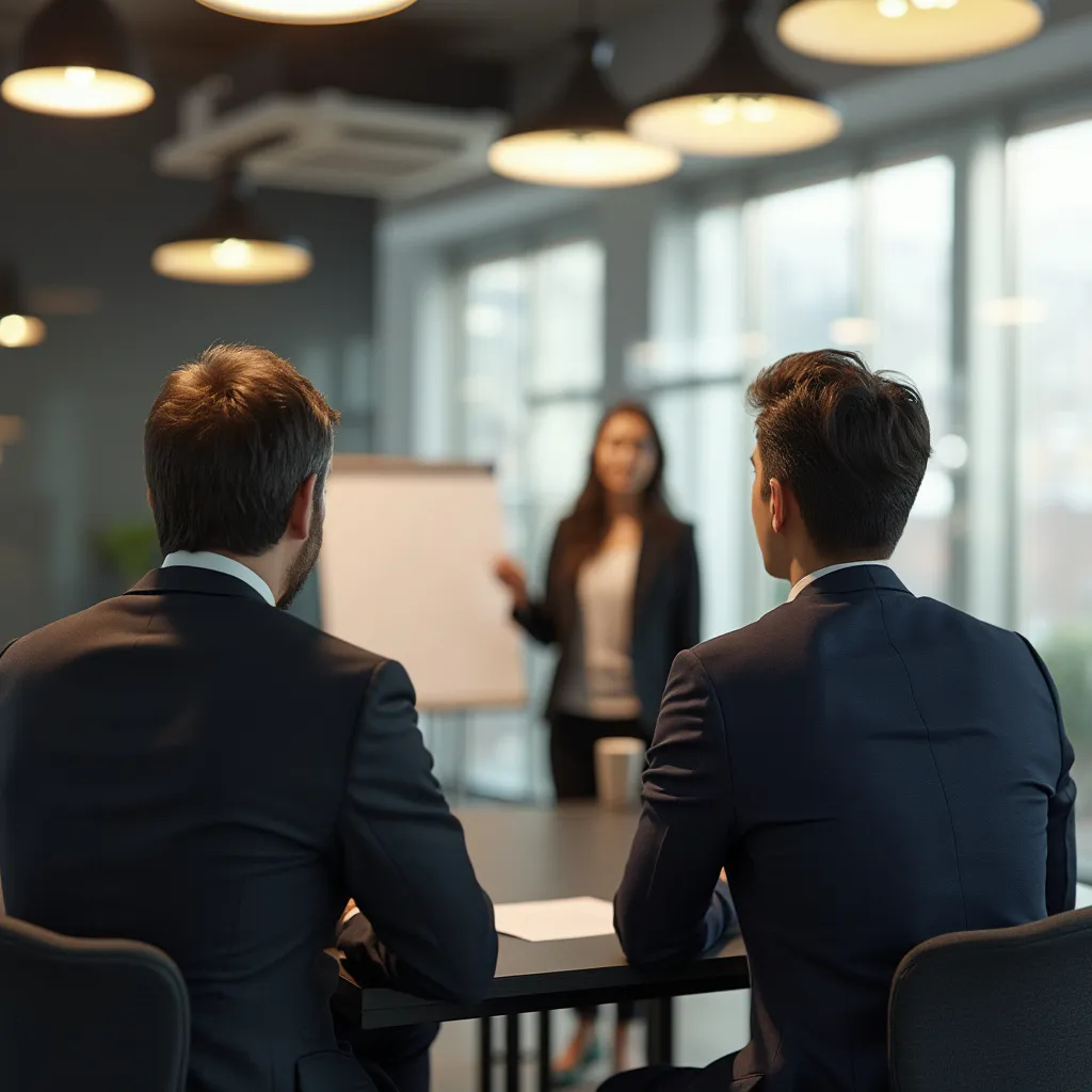 Consultor de negocios trabajando con un cliente
